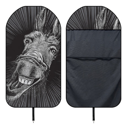 Black And White Crazy Donkey Print Waterproof Car Seat Cover