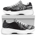 Black And White Crazy Donkey Print White Chunky Shoes