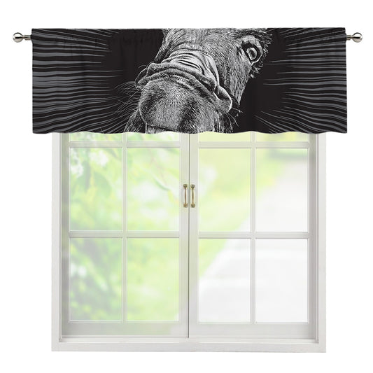 Black And White Crazy Donkey Print Window Valance