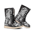 Black And White Crazy Donkey Print Winter Boots
