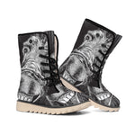 Black And White Crazy Donkey Print Winter Boots
