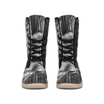 Black And White Crazy Donkey Print Winter Boots