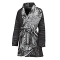 Black And White Crazy Donkey Print Women's Bathrobe