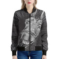 Black And White Crazy Donkey Print Women's Bomber Jacket