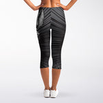 Black And White Crazy Donkey Print Women's Capri Leggings