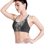 Black And White Crazy Donkey Print Women's Sports Bra