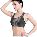 Black And White Crazy Donkey Print Women's Sports Bra