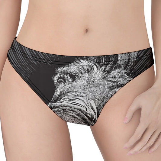 Black And White Crazy Donkey Print Women's Thong