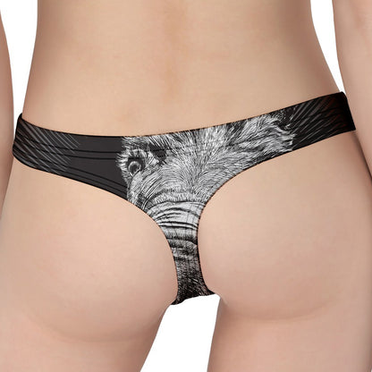 Black And White Crazy Donkey Print Women's Thong