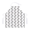 Black And White Dachshund Pattern Print Adjustable Apron