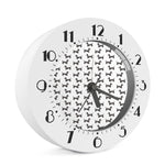 Black And White Dachshund Pattern Print Alarm Clock