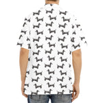 Black And White Dachshund Pattern Print Aloha Shirt