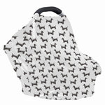 Black And White Dachshund Pattern Print Baby Seat Cover