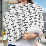 Black And White Dachshund Pattern Print Baby Seat Cover