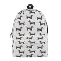 Black And White Dachshund Pattern Print School Backpack