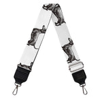 Black And White Dachshund Pattern Print Bag Strap
