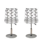 Black And White Dachshund Pattern Print Bar Stool Covers