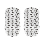 Black And White Dachshund Pattern Print Bar Stool Covers