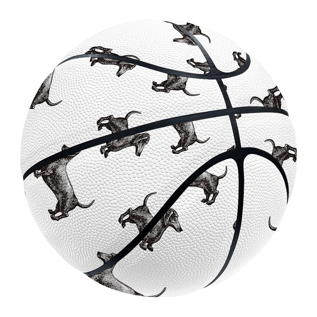 Black And White Dachshund Pattern Print Basketball