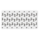 Black And White Dachshund Pattern Print Beach Towel