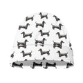 Black And White Dachshund Pattern Print Beanie
