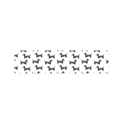 Black And White Dachshund Pattern Print Bed Runner