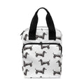 Black And White Dachshund Pattern Print Bible Tote Bag