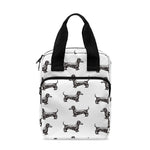Black And White Dachshund Pattern Print Bible Tote Bag