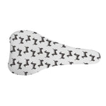 Black And White Dachshund Pattern Print Bicycle Seat Cover