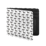 Black And White Dachshund Pattern Print Bifold Wallet