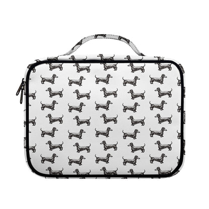 Black And White Dachshund Pattern Print Briefcase Bible Bag