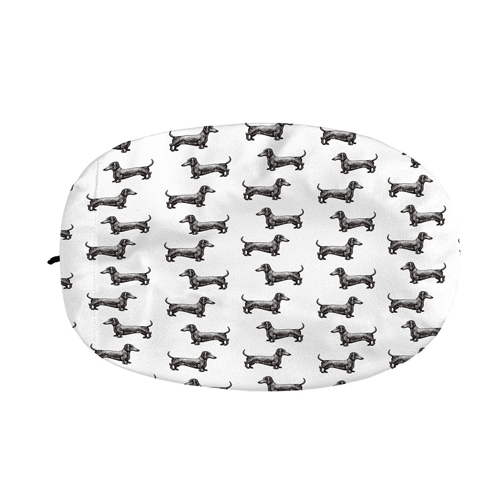 Black And White Dachshund Pattern Print Car Side Mirror Covers