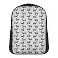 Black And White Dachshund Pattern Print Casual Backpack