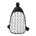 Black And White Dachshund Pattern Print Sling Bag