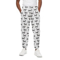 Black And White Dachshund Pattern Print Cotton Sweatpants