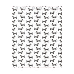 Black And White Dachshund Pattern Print Curtain