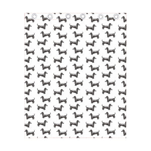 Black And White Dachshund Pattern Print Curtain