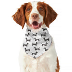 Black And White Dachshund Pattern Print Dog Bandana