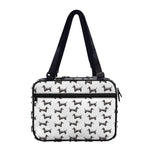 Black And White Dachshund Pattern Print Double Strap Bible Bag