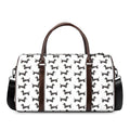 Black And White Dachshund Pattern Print Duffel Bag