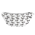 Black And White Dachshund Pattern Print Fanny Pack