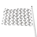 Black And White Dachshund Pattern Print Flag