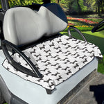 Black And White Dachshund Pattern Print Golf Cart Seat Cover