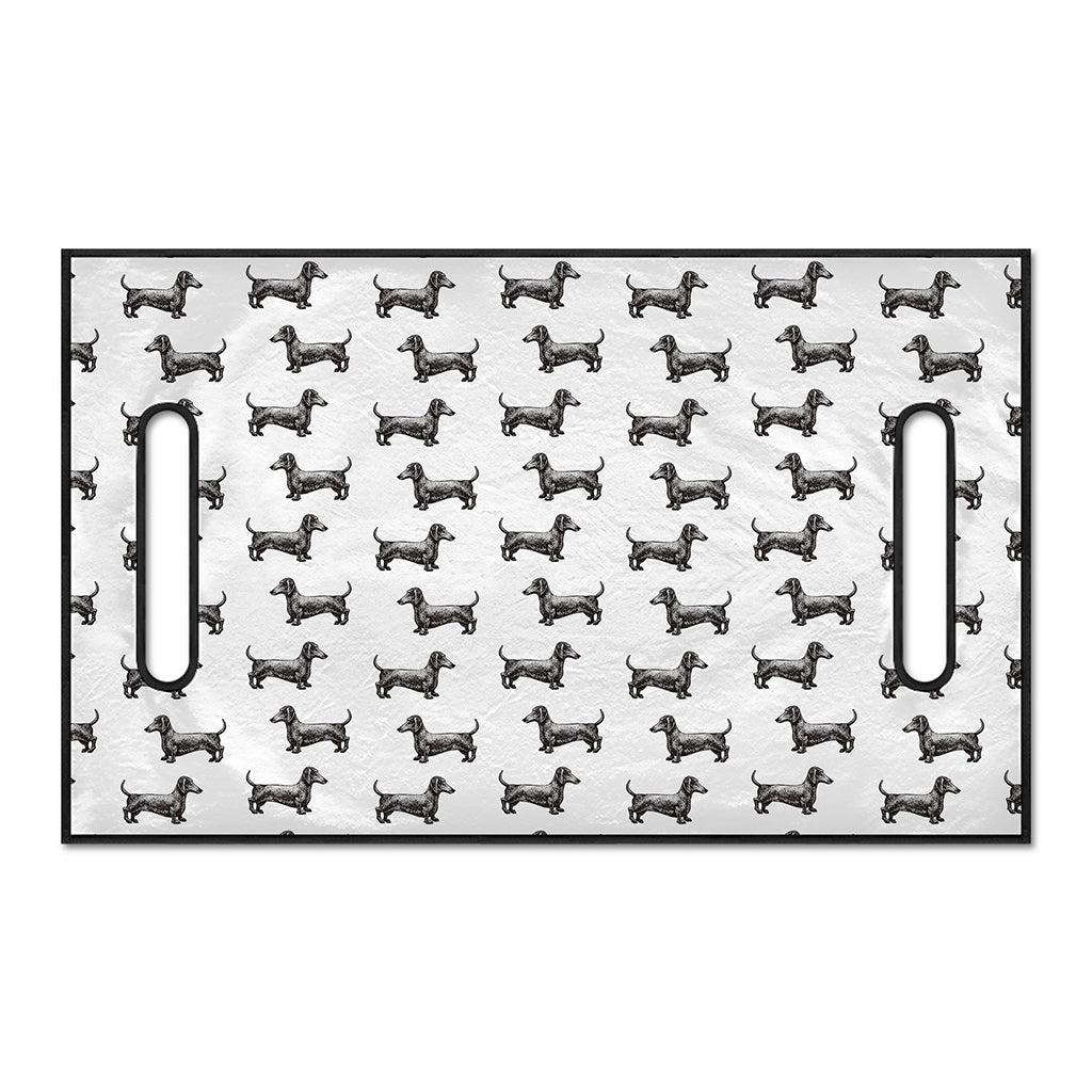 Black And White Dachshund Pattern Print Golf Cart Seat Cover