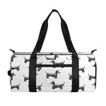 Black And White Dachshund Pattern Print Gym Bag
