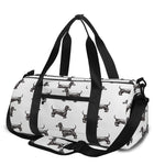 Black And White Dachshund Pattern Print Gym Bag