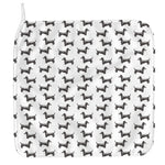 Black And White Dachshund Pattern Print Hand Towel