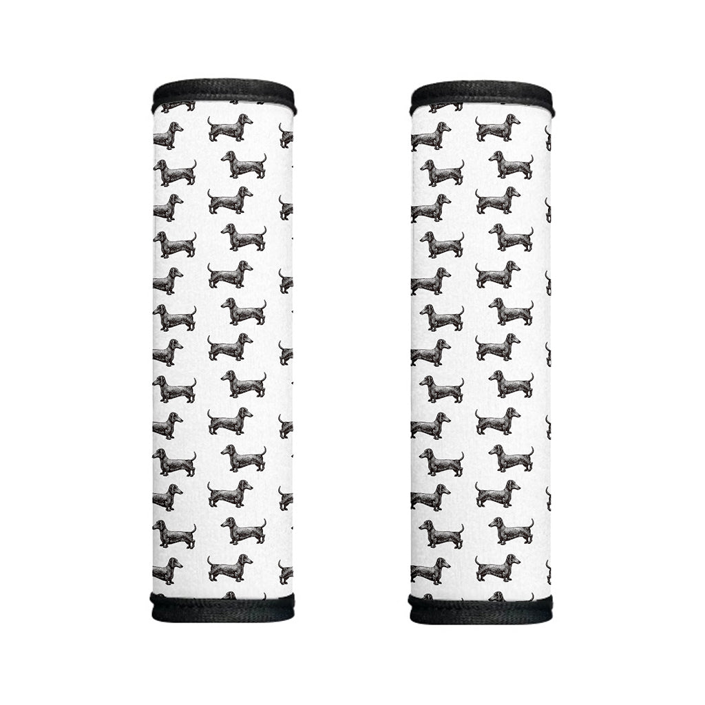 Black And White Dachshund Pattern Print Handle Covers