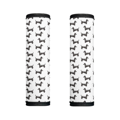 Black And White Dachshund Pattern Print Handle Covers
