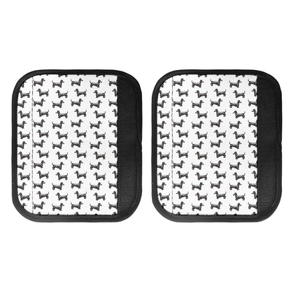 Black And White Dachshund Pattern Print Handle Covers